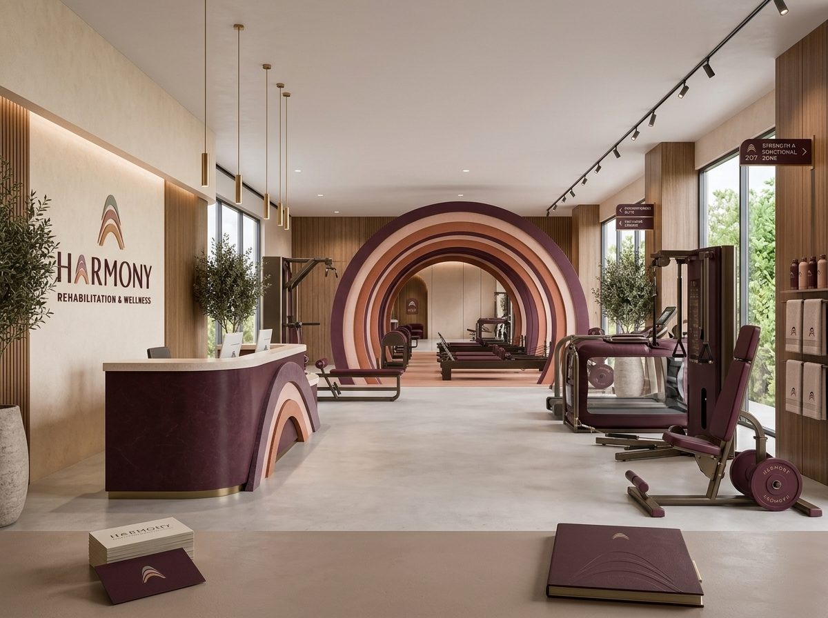 The Harmony rehabilitation and wellness gym with its arched therapy hall
